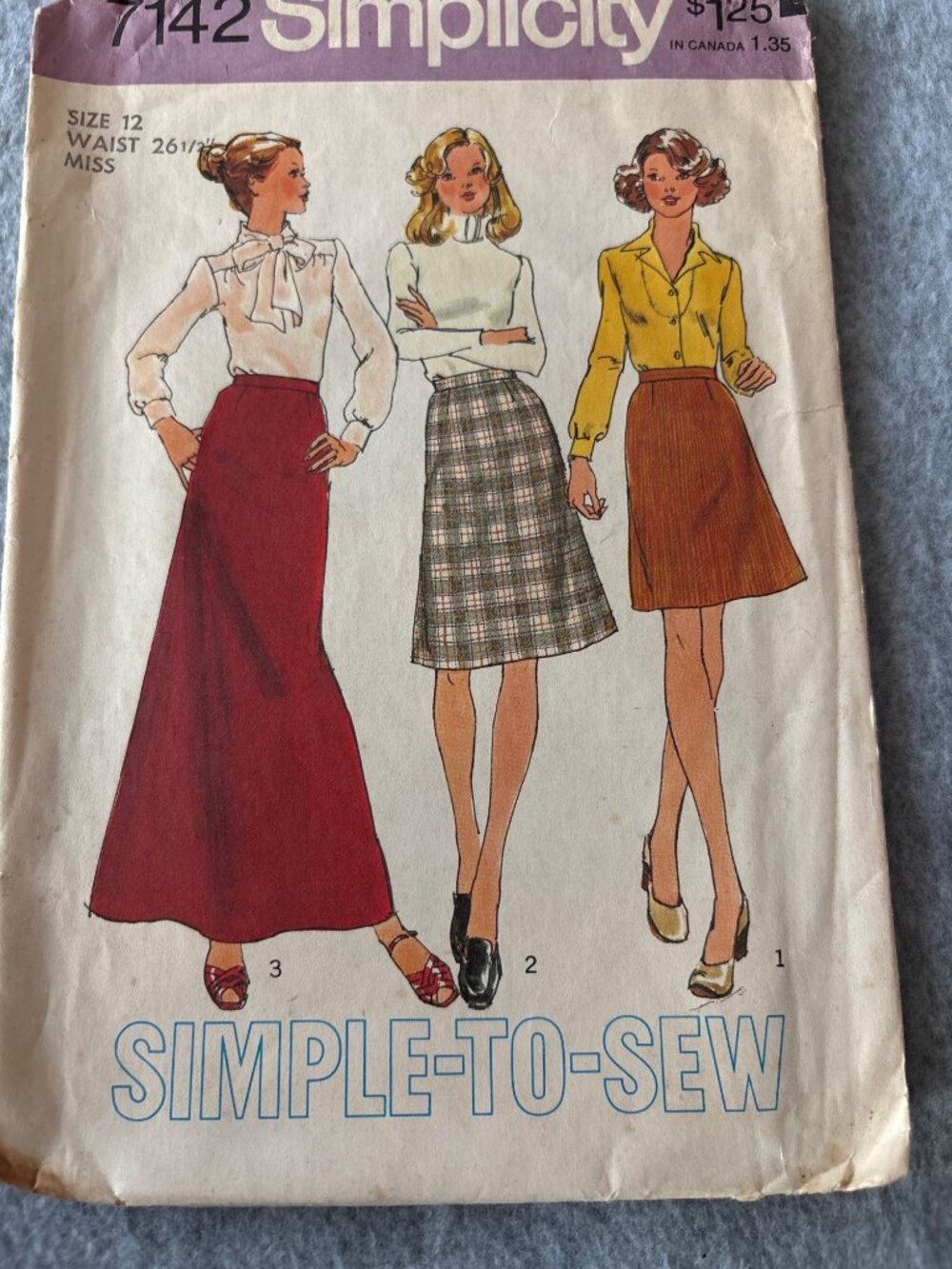 Simplicity 7142 Sewing Pattern Misses Skirt Size 12 Uncut
